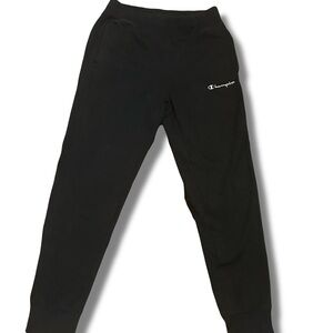 Champion Black and White Jogger Sweatpants With Champion Logo